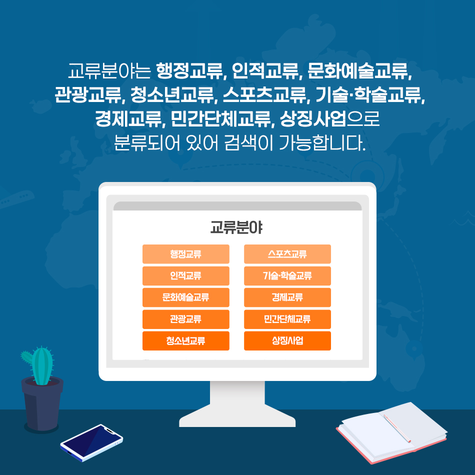 우리나라 지방정부와 해외 지방정부의 교류협력관계를 한눈에! 우리나라 지방정부와 해외 지방정부의 교류협력관계를 한눈에!